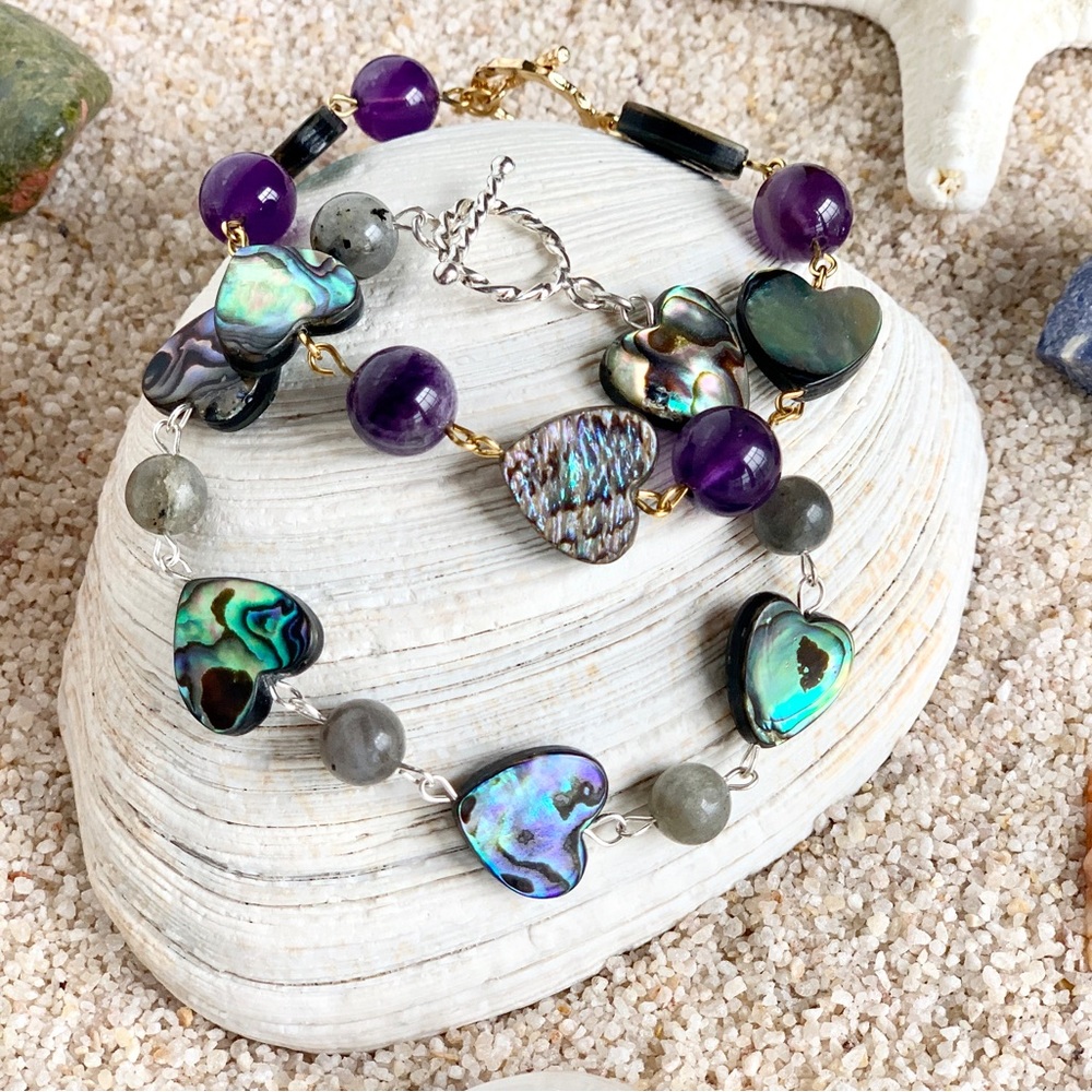 Abalone & Gemstone Beaded Bracelet